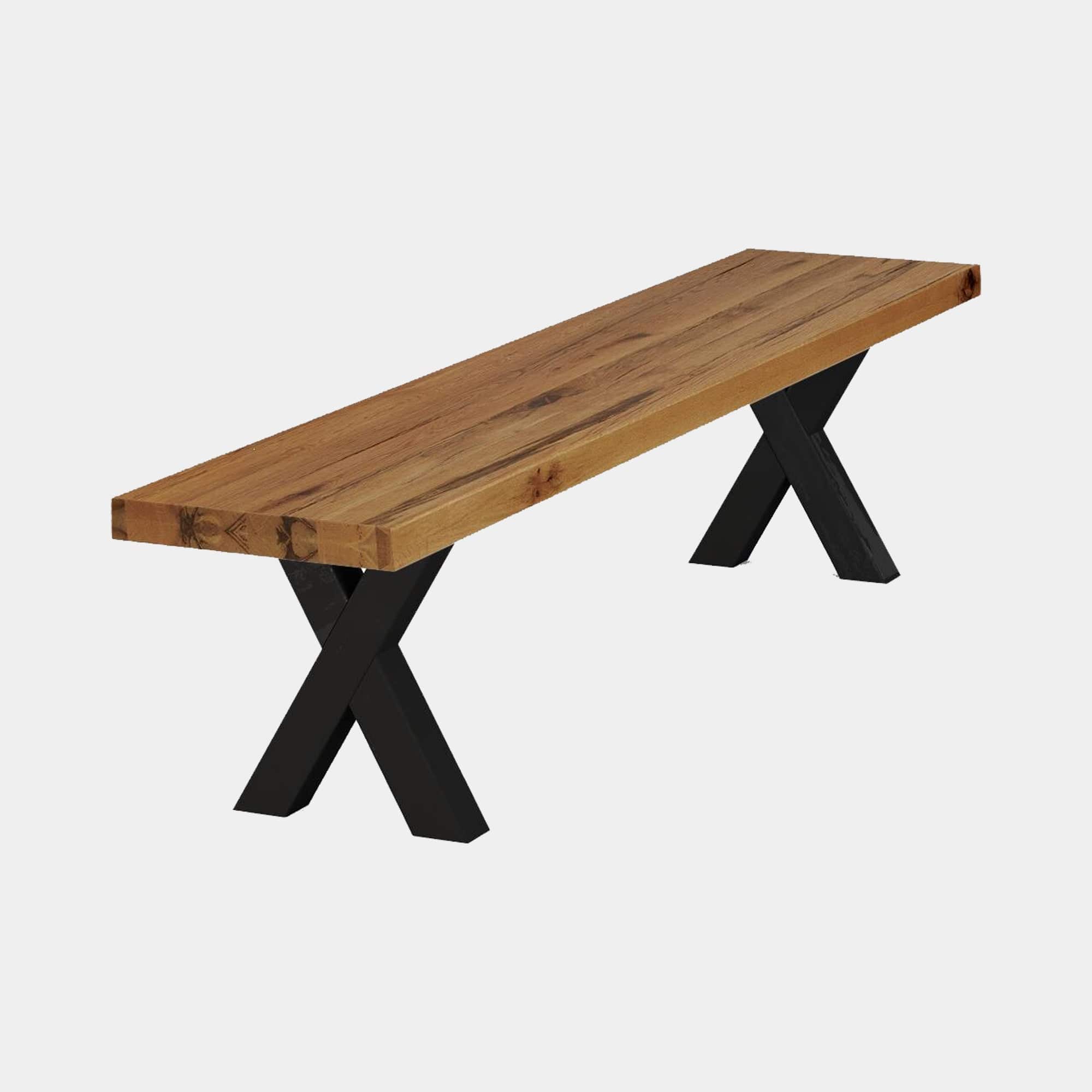 Titan - Dining Bench Straight Edge Swinderby Leg 220cm x 40cm