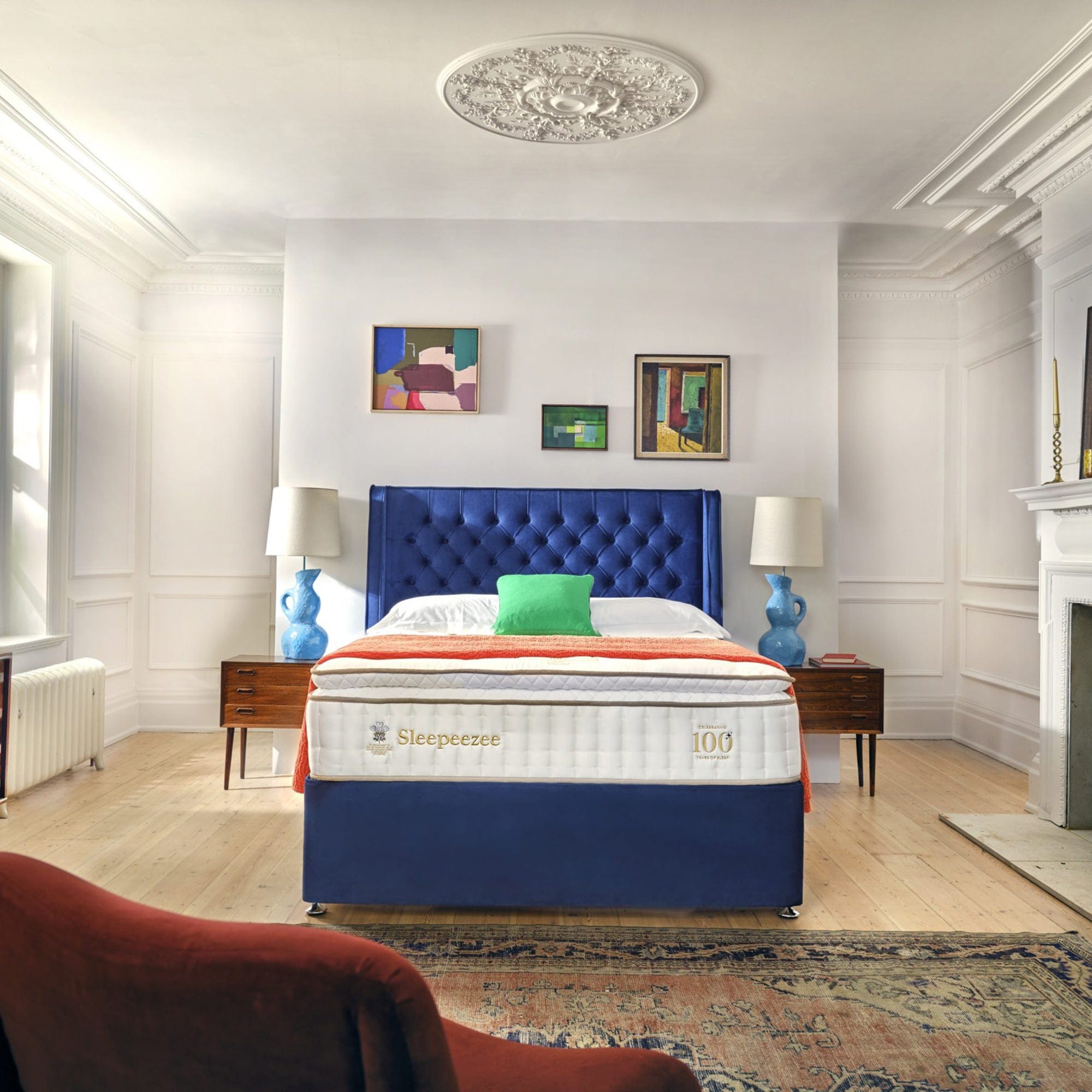 Sleepeezee Centurial 03 - Mattress & Base Set 180cm (SK) Zip & Link Full Side Opening Ott Set