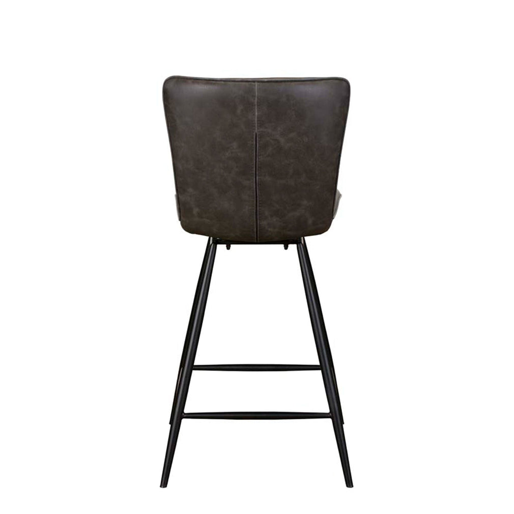 Swivel Bar Stool In Dark Grey PU