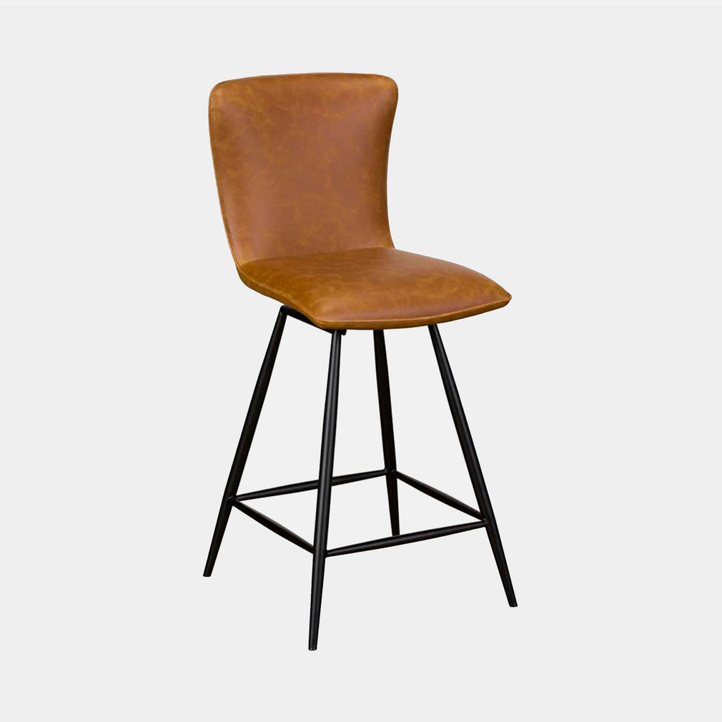 Swivel Bar Stool In Tan PU
