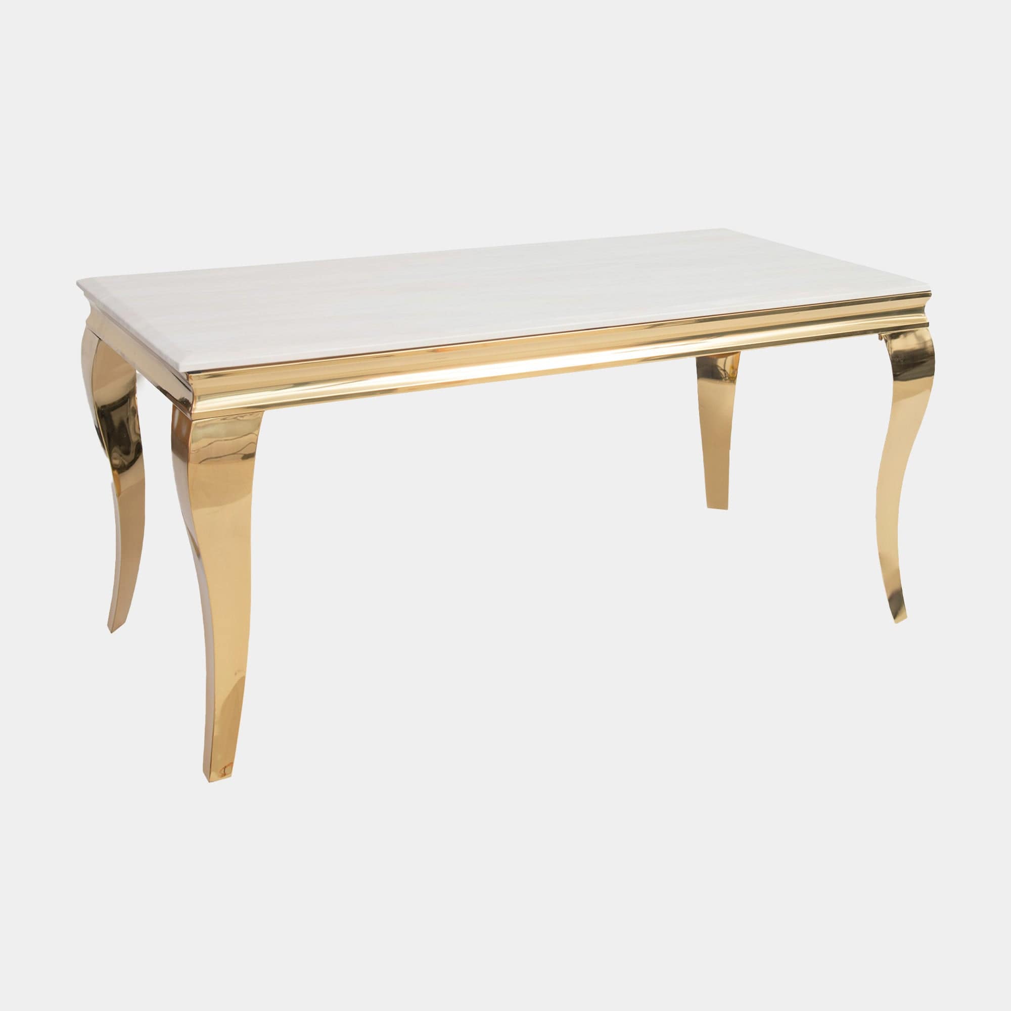 Dubai - 200cm Dining Table With Cream Marble Top