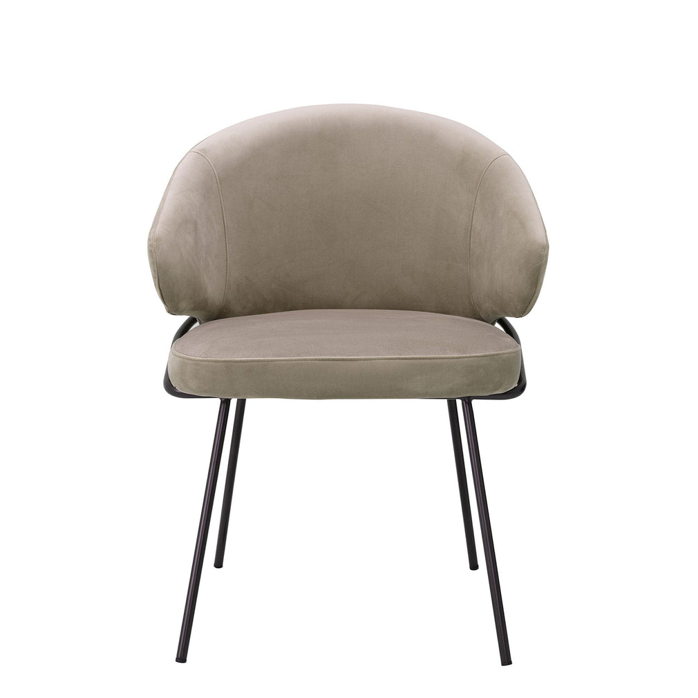 Eichholtz Kinley - Dining Chair Savona Greige Velvet Bronze Legs
