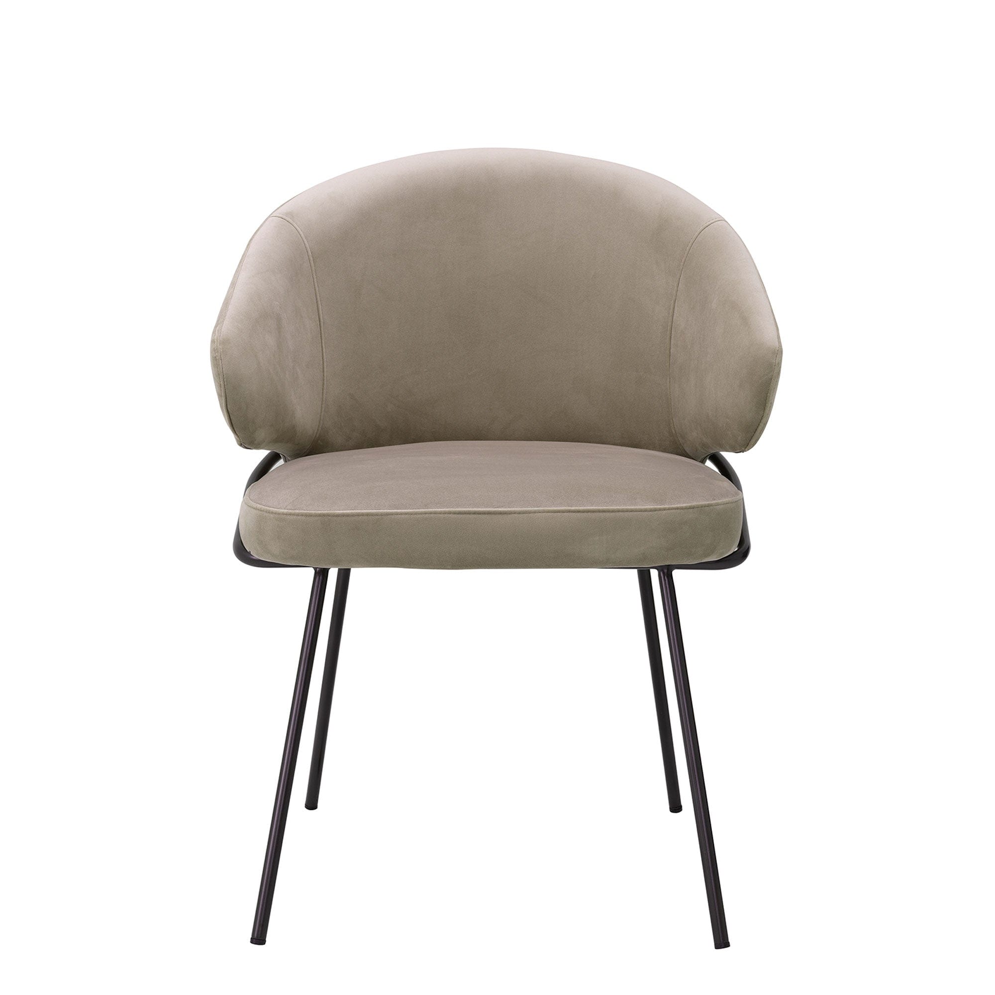 Eichholtz Kinley - Dining Chair Savona Greige Velvet Bronze Legs