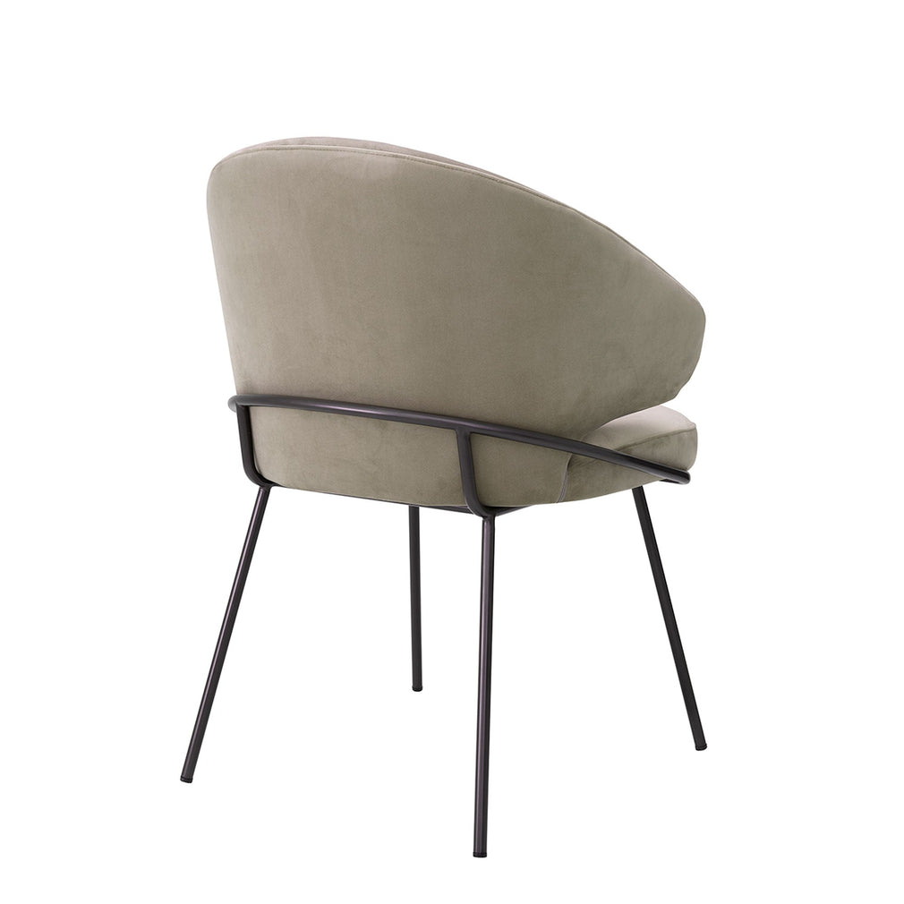 Eichholtz Kinley - Dining Chair Savona Greige Velvet Bronze Legs