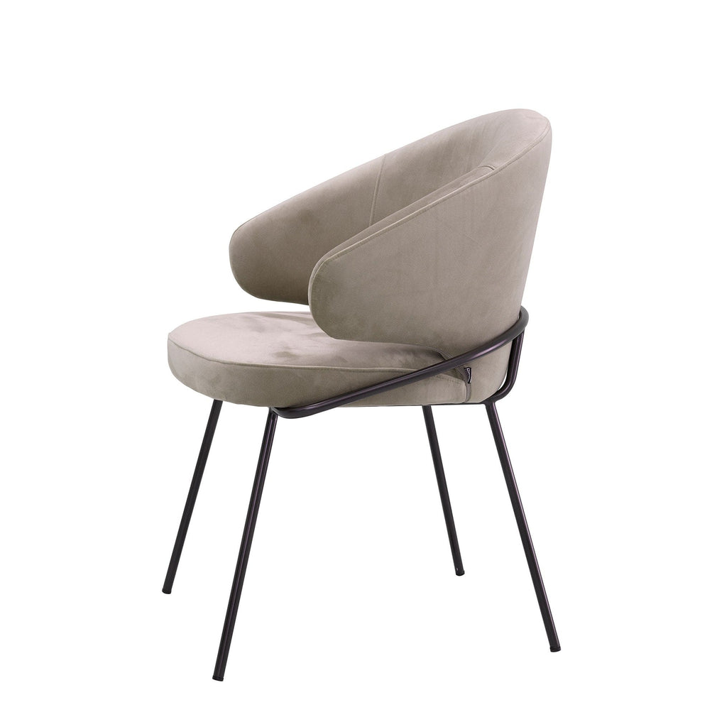 Eichholtz Kinley - Dining Chair Savona Greige Velvet Bronze Legs