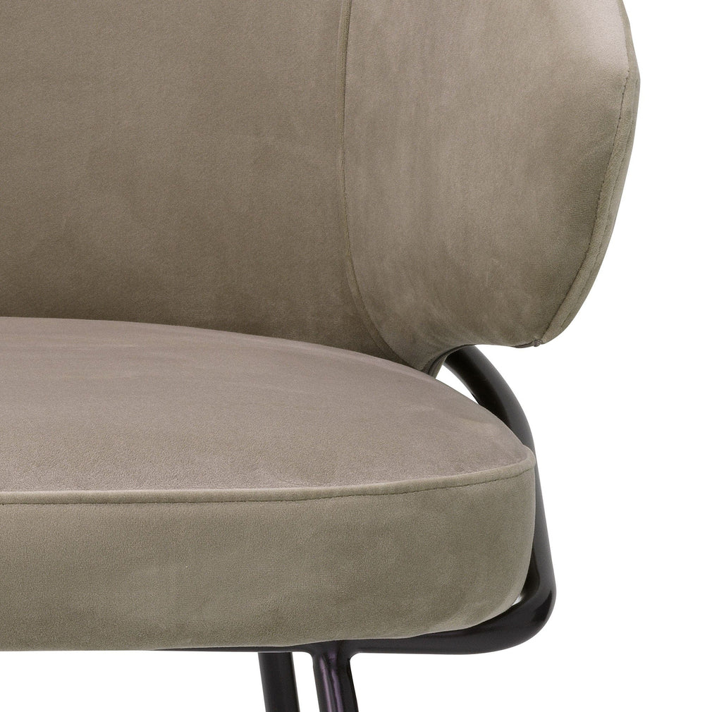 Eichholtz Kinley - Dining Chair Savona Greige Velvet Bronze Legs