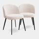 Set Of 2 Dining Chairs Boucle Cream