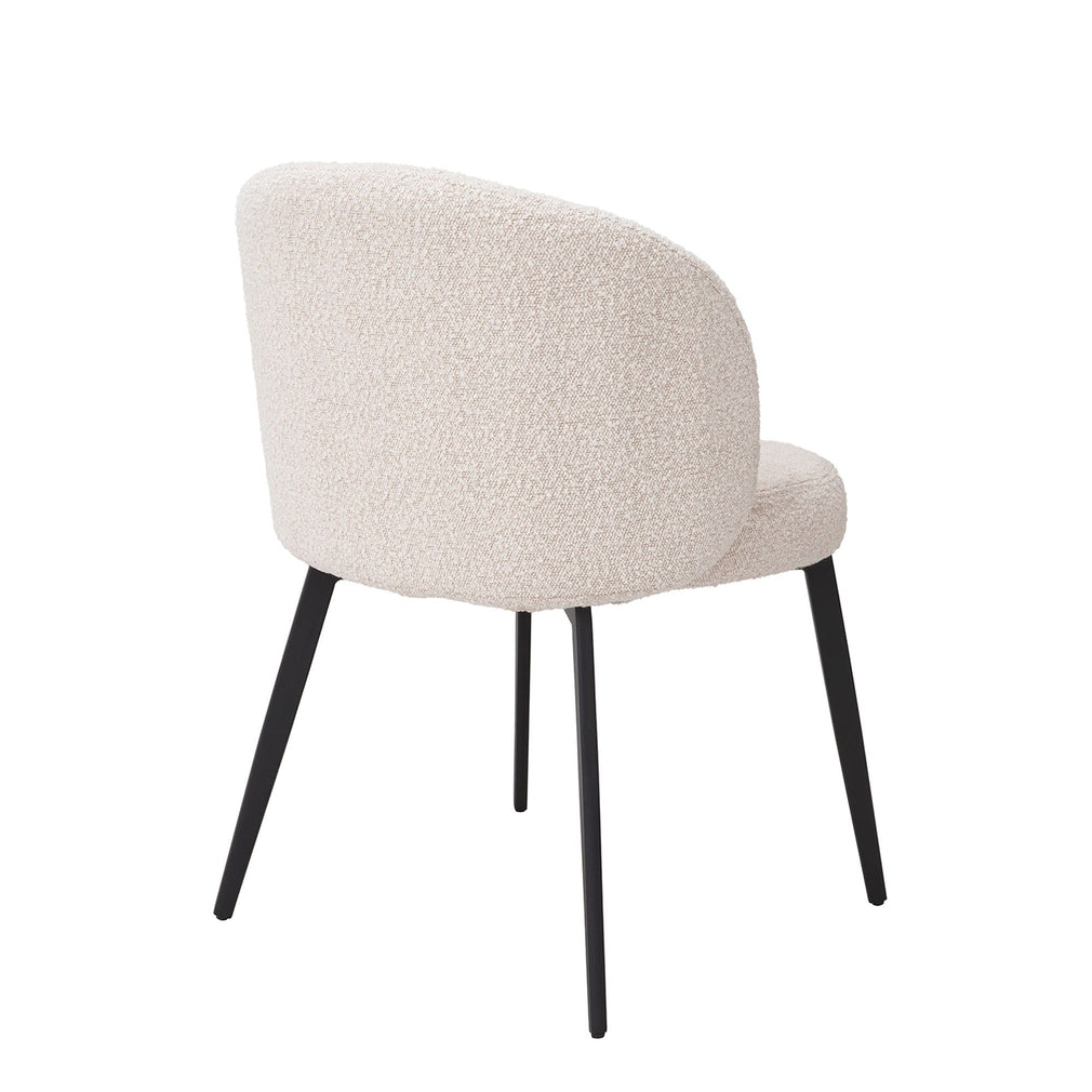 Set Of 2 Dining Chairs Boucle Cream