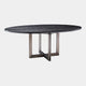200cm Oval Dining Table In Charcoal Oak Veneer Bronze Finish