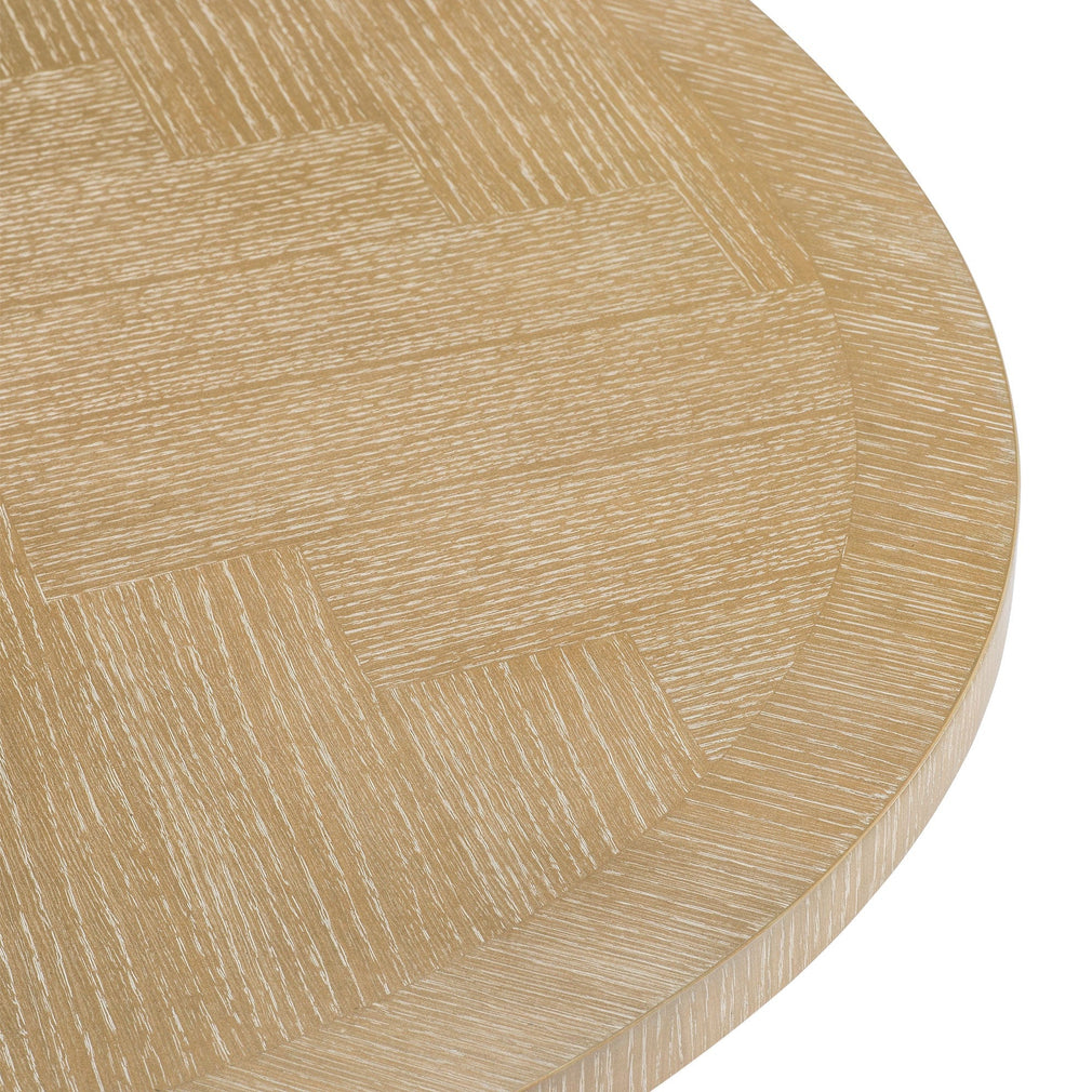 200cm Oval Dining Table In Washed Oak Veneer Brushed Brass Finish