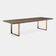 Eichholtz Melchior - Wooden Dining Table Brown Oak Veneer Brushed Brass Finish