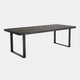 230cm Dining Table Charcoal Oak Veneer Bronze Finish