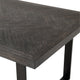230cm Dining Table Charcoal Oak Veneer Bronze Finish