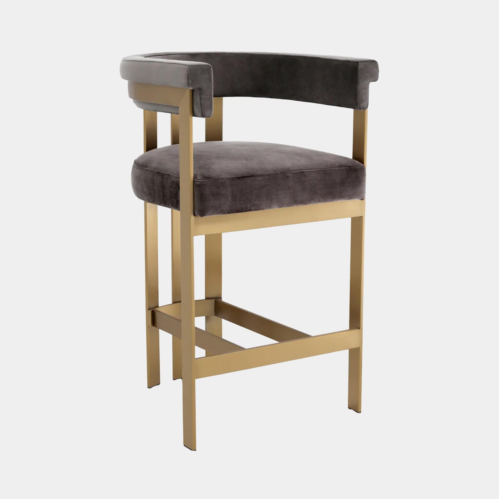 Eichholtz Clubhouse - Bar Stool, Fabric Savona Grey Velvet