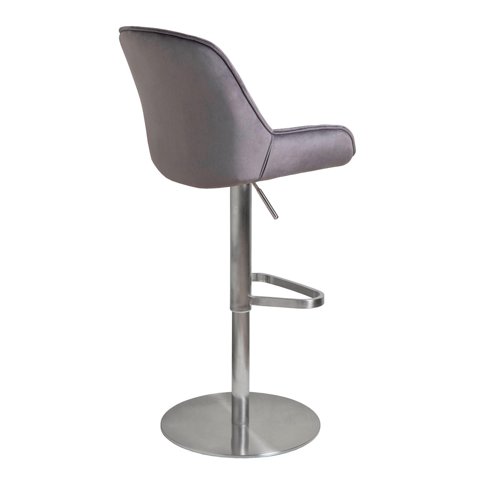 Elba Swivel Gas Lift Bar Stool In Velvet