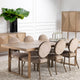 230cm Rectangular Dining Table Washed Oak/Brass Finish