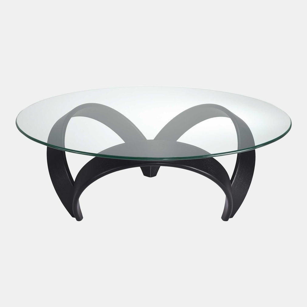 Eichholtz Soquel - Glass Coffee Table Black Wood Veneer Finish