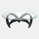 Eichholtz Soquel - Glass Coffee Table Black Wood Veneer Finish