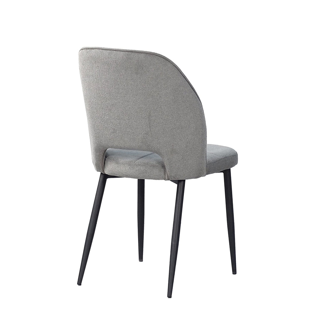 Finn - Dining Chair in Fabric With Black Powder Coated Legs Grey