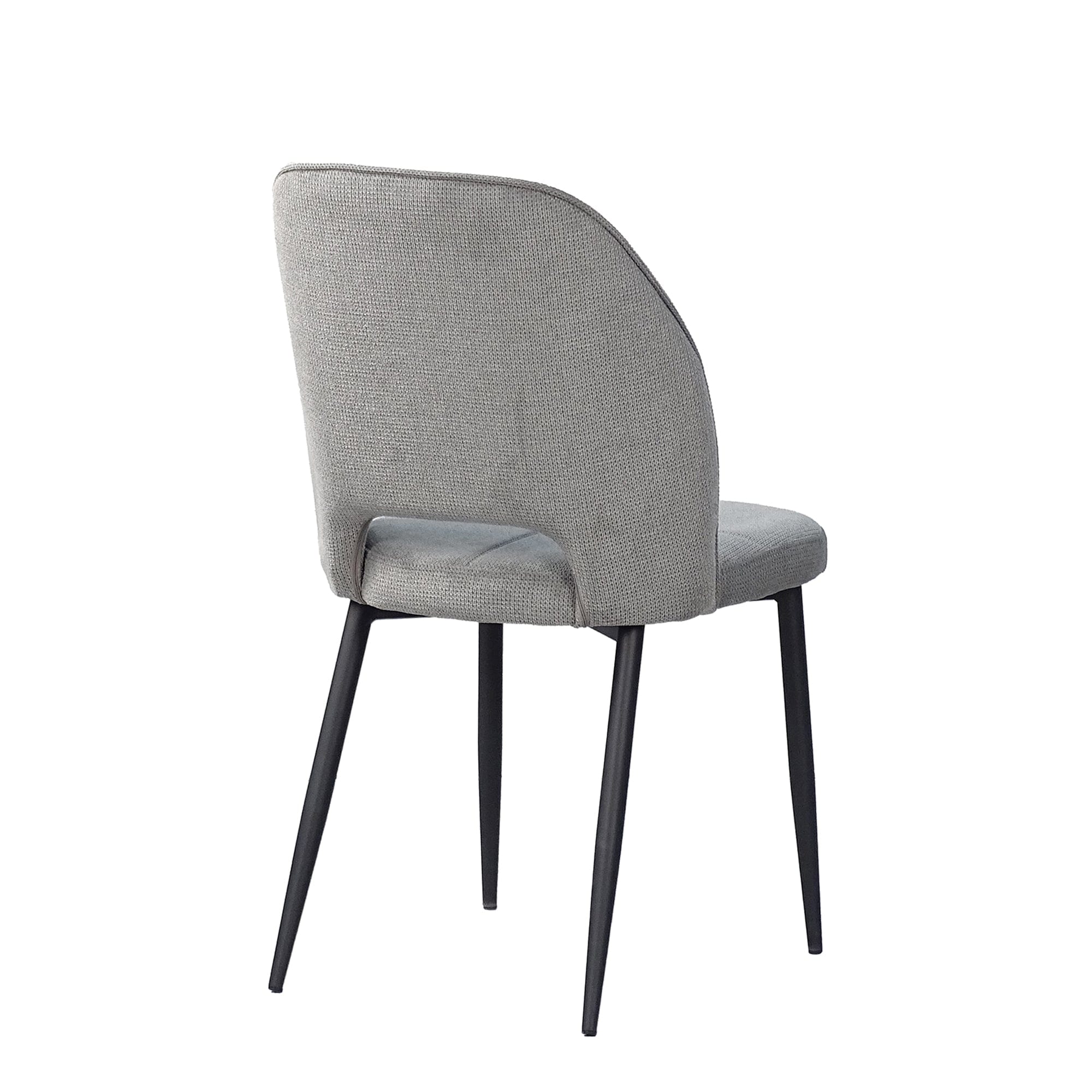 Finn - Dining Chair in Fabric With Black Powder Coated Legs Grey