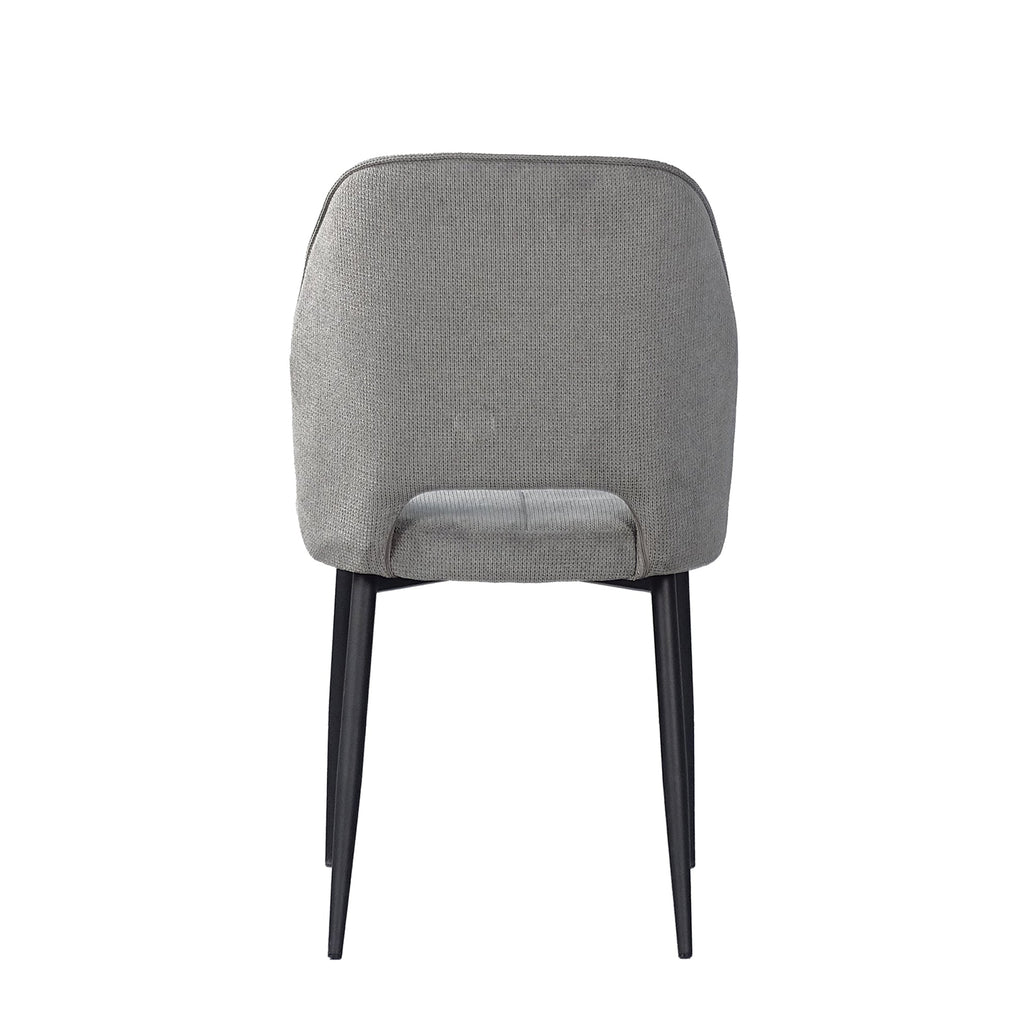 Finn - Dining Chair in Fabric With Black Powder Coated Legs Grey