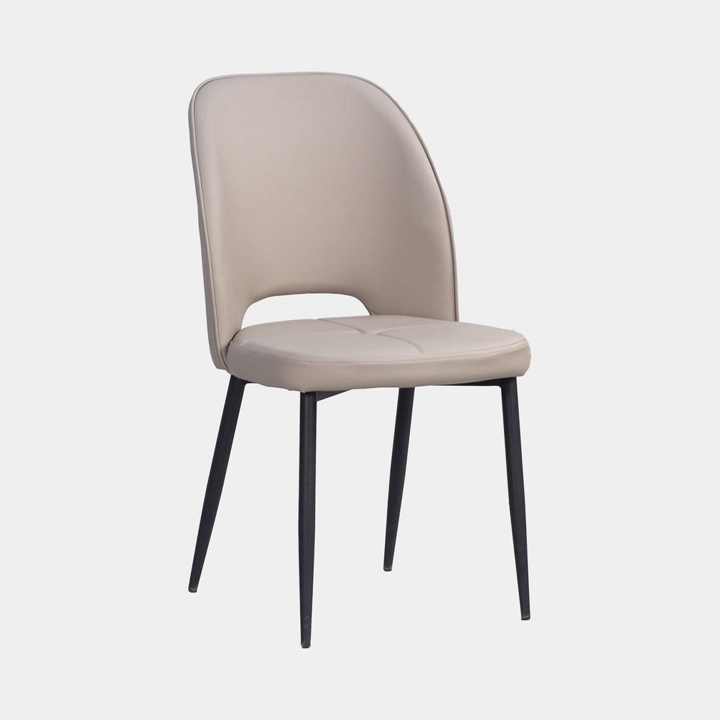 Finn - Dining Chair in PU With Black Powder Coated Legs Taupe