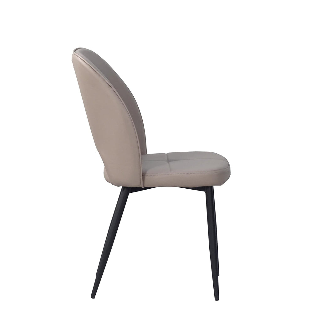 Finn - Dining Chair in PU With Black Powder Coated Legs Taupe