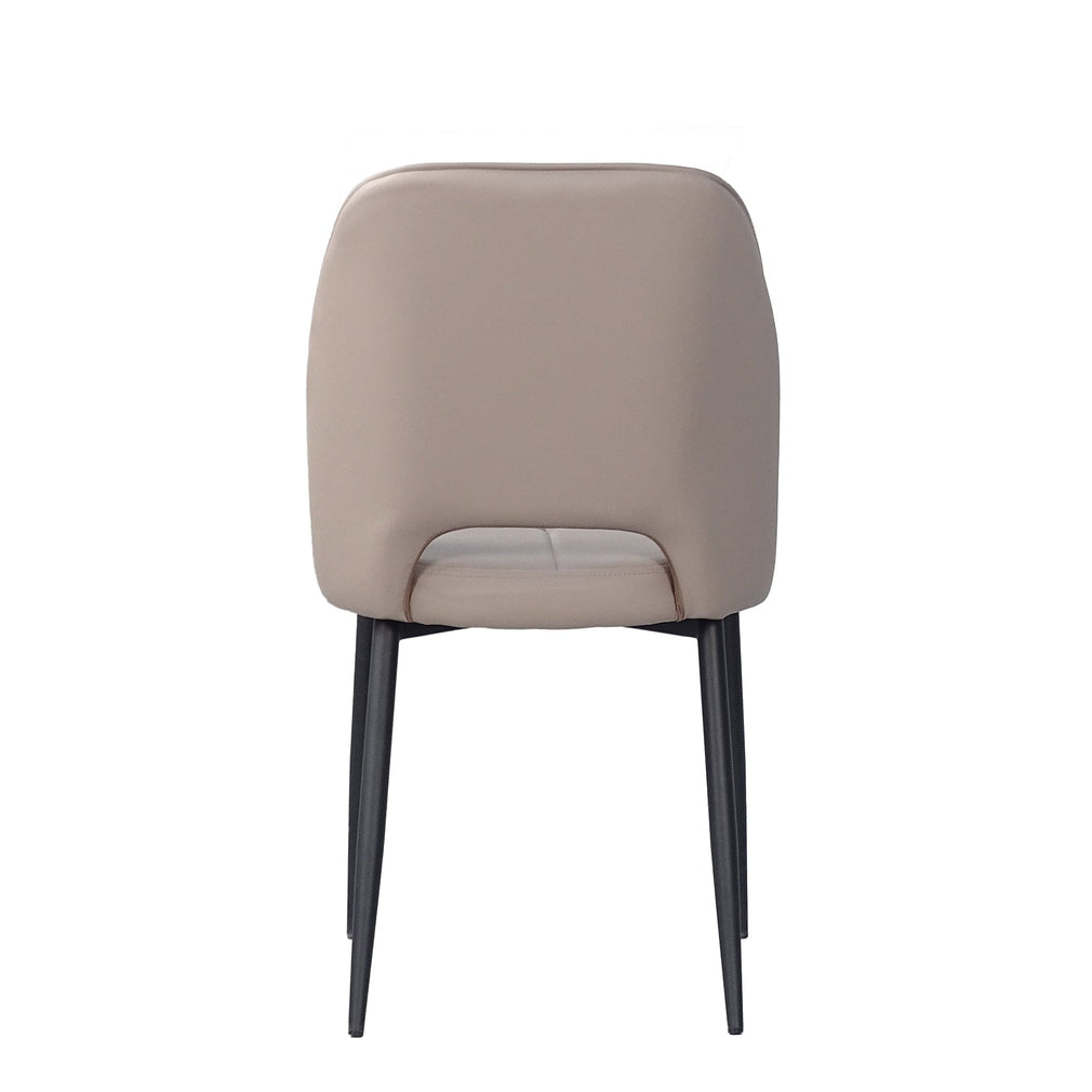 Finn - Dining Chair in PU With Black Powder Coated Legs Taupe
