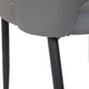Dining Chair Dark Grey PU Upholstered With Black Powder Coated Legs