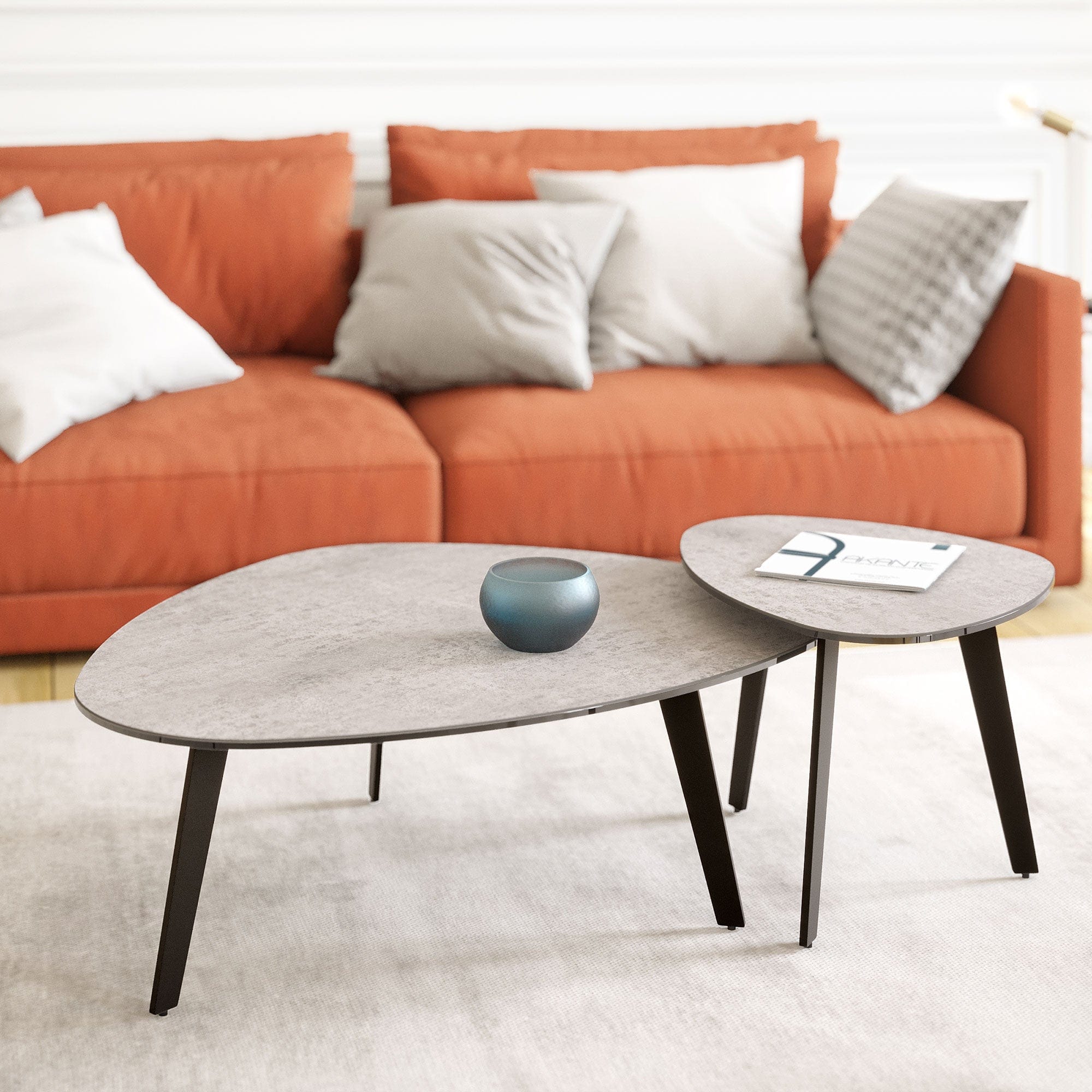 Freya - Coffee Table With SD Steel Top
