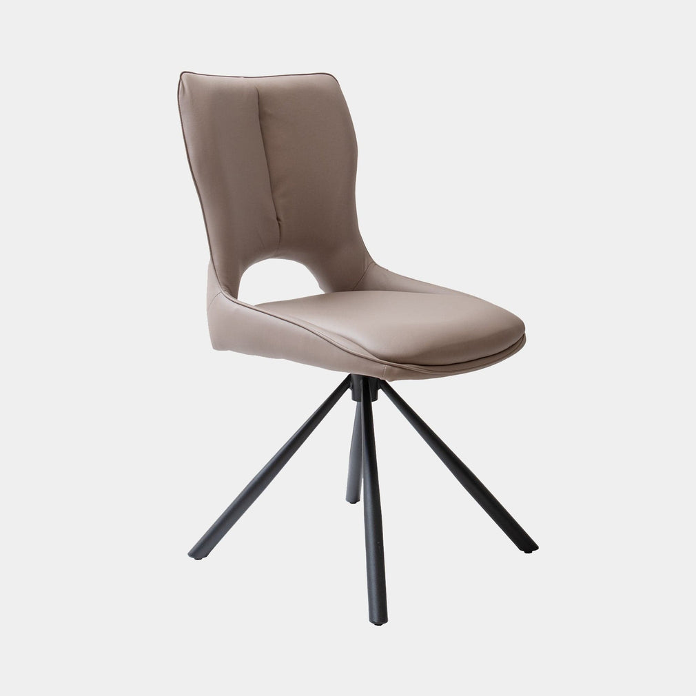 Swivel Dining Chair In Taupe PU