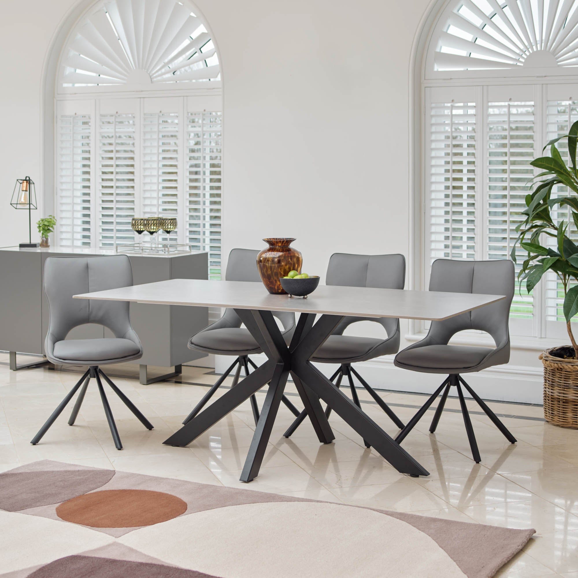 Grigio - Swivel Dining Chair, Faux Leather