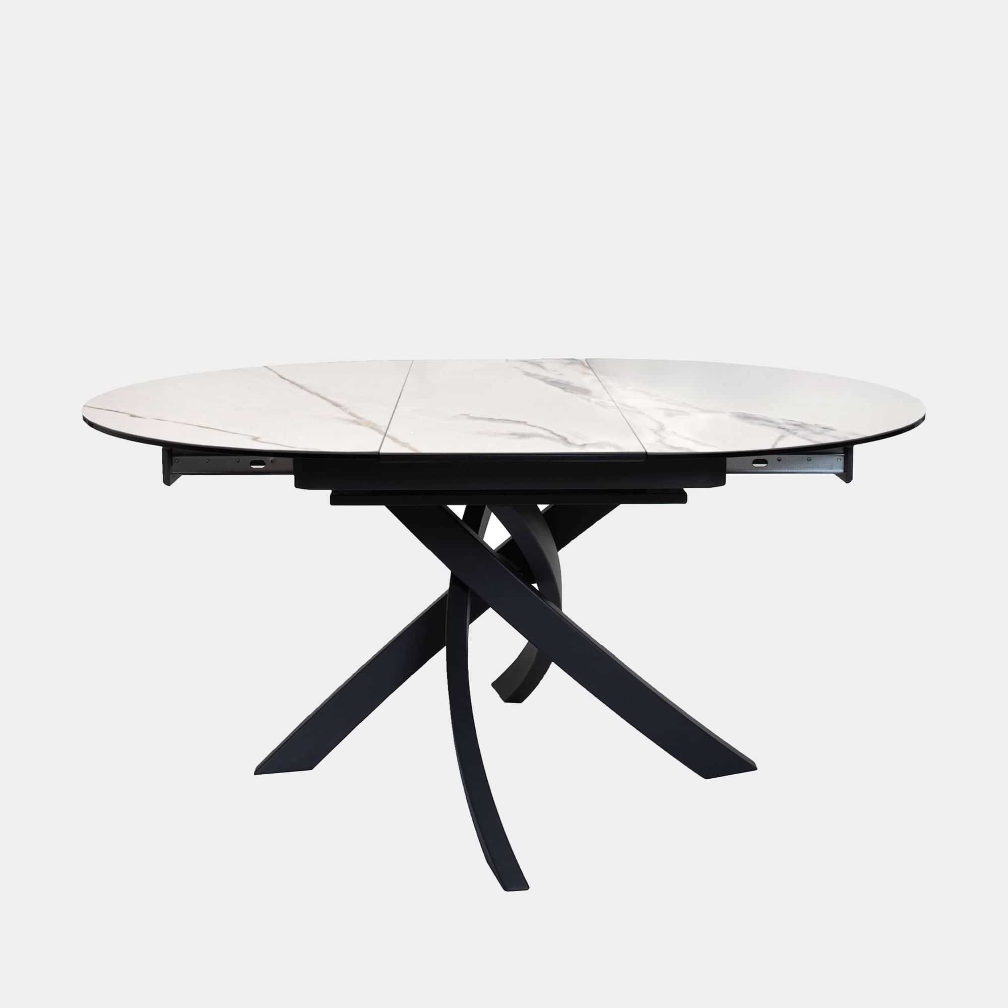 120cm Ext Dining Table White Ceramic