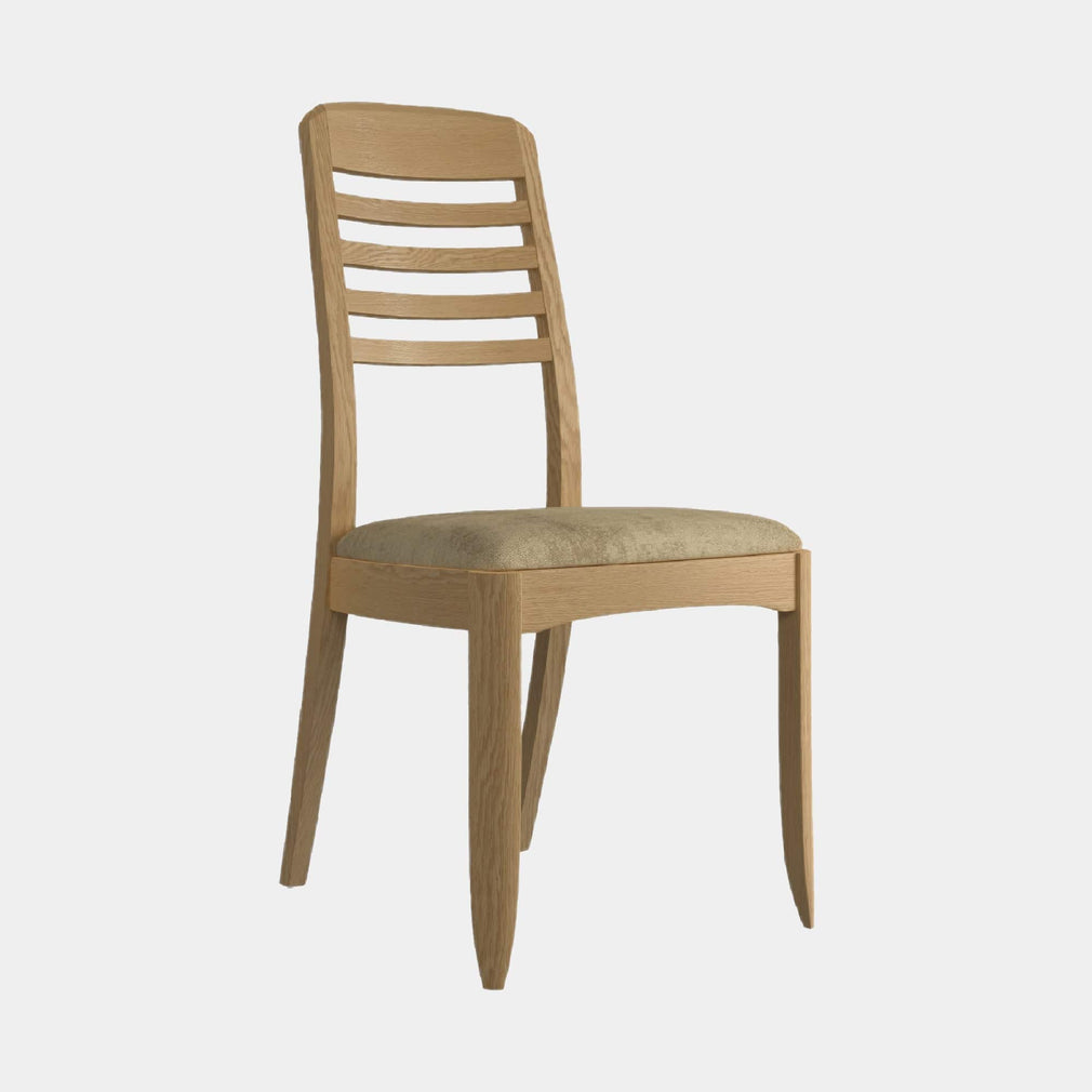 Ladder Back Dining Chair In Mushroom Fabric