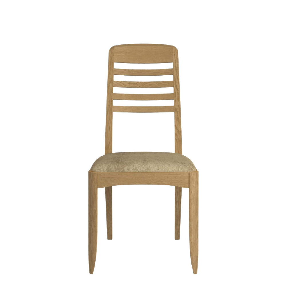Ladder Back Dining Chair In Mushroom Fabric