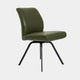 Chair With Matt Black Metal Leg In 314 Hunter leather