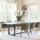 200cm Dining Table Reclaimed Railway Sleeper With Glass Top & Matt Black Base