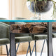 200cm Dining Table Reclaimed Railway Sleeper With Glass Top & Matt Black Base