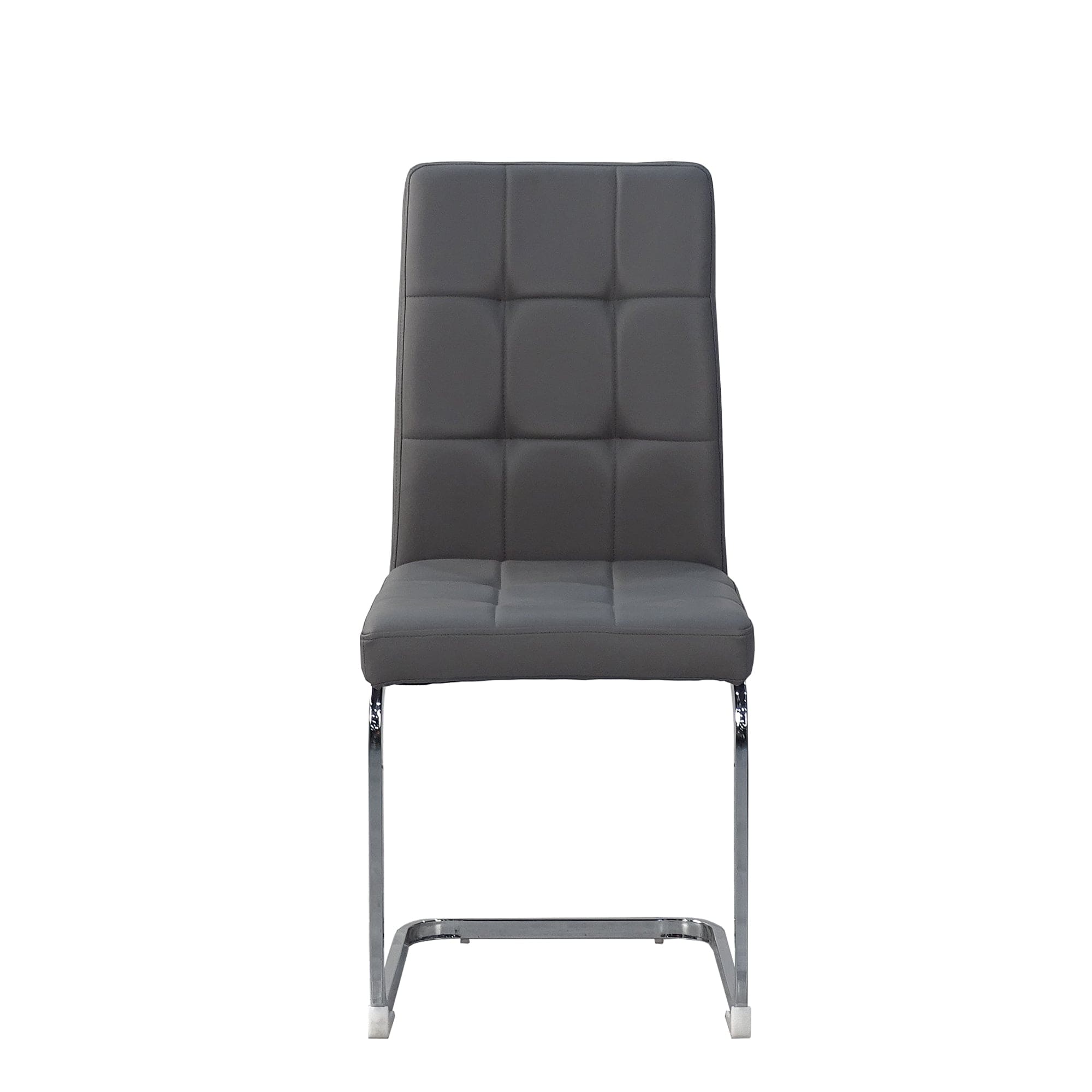Lucas - Cantilever Dining Chair In PU With Chrome Base Dark Grey
