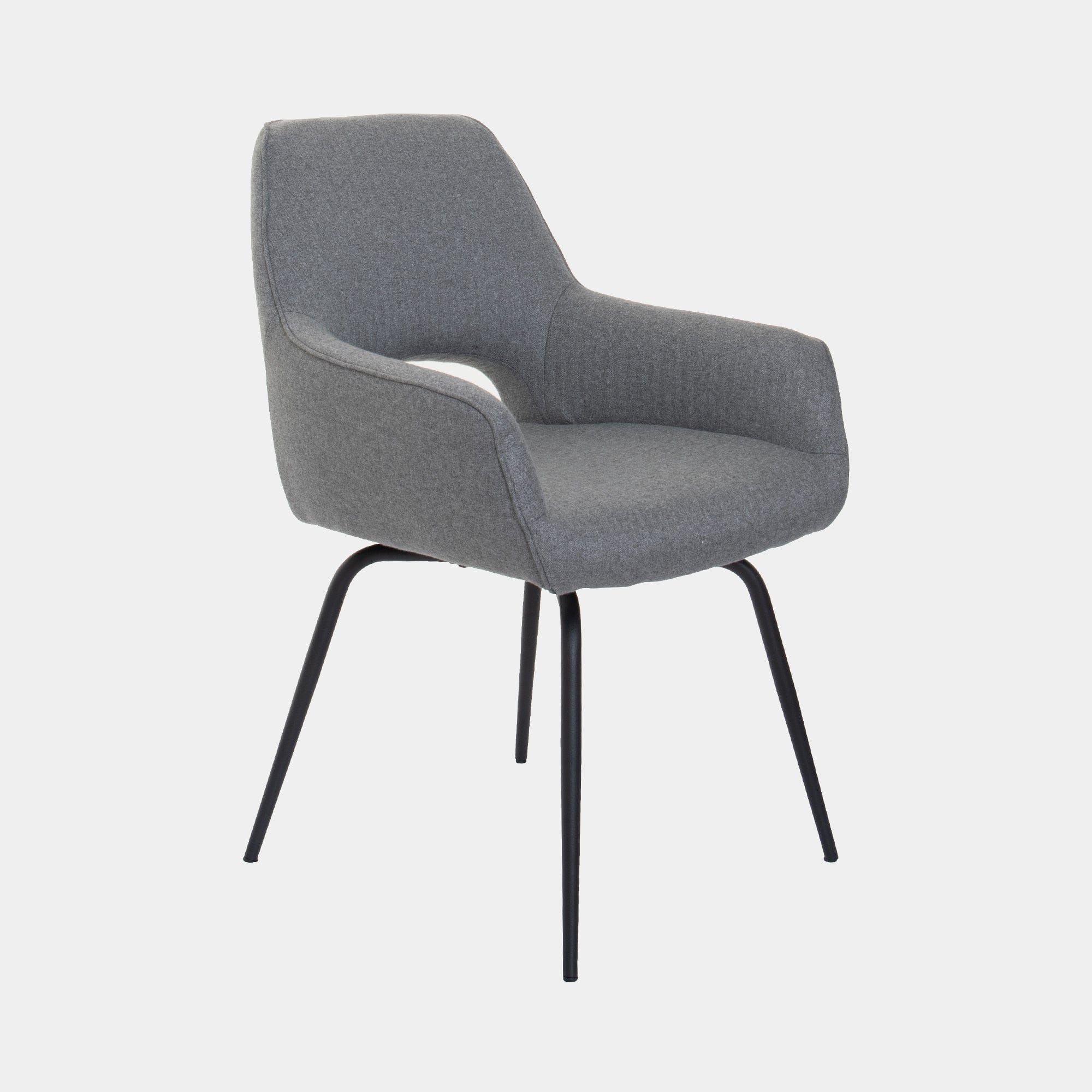 Swivel Dining Chair With Matt Black 'B' Elegant Leg In Group 1 FR6842/A/1 Grey Fabric