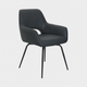 Luna - Swivel Dining Chair, Soleda Leather 411 Black