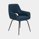 Luna - Swivel Dining Chair, Soleda Leather 453 Blue