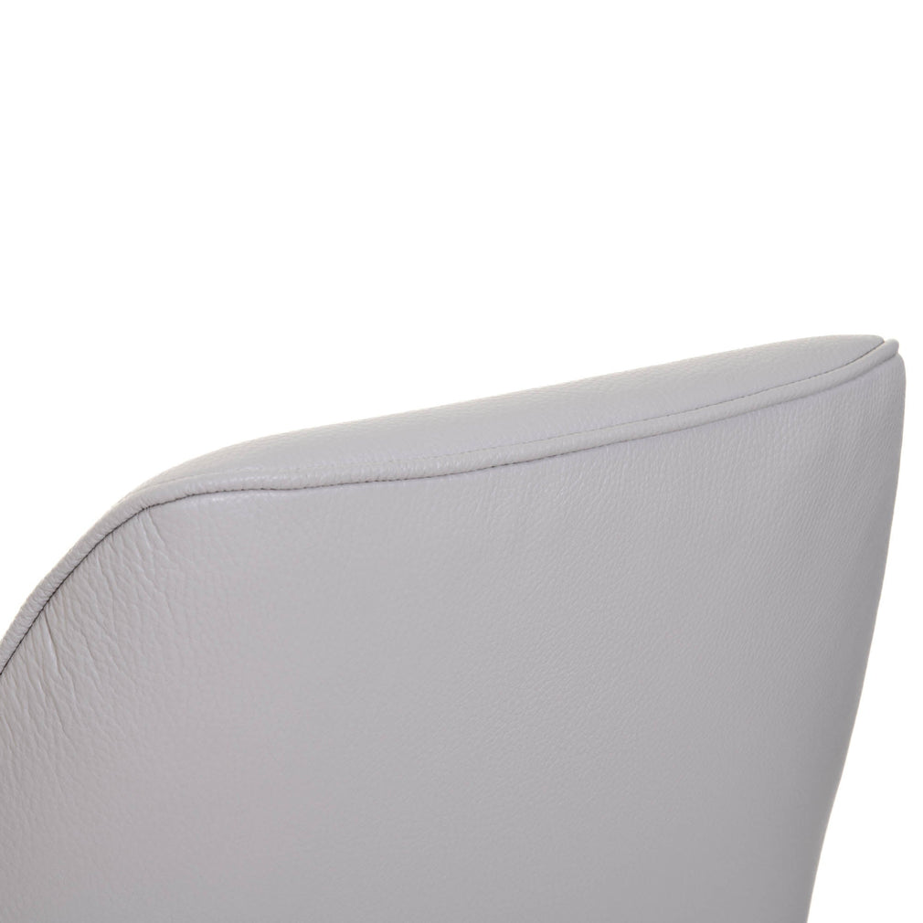 Swivel Dining Chair With Matt Black 'B' Elegant Leg In Soleda Leather