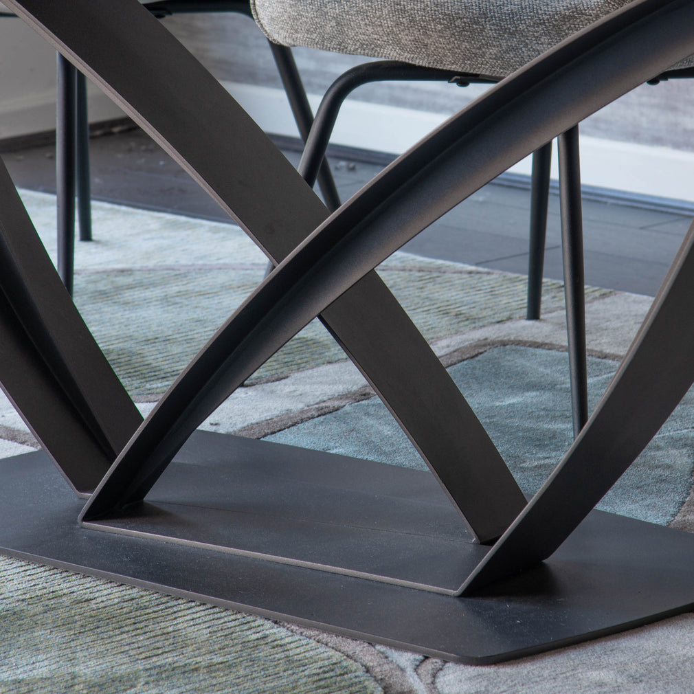 180cm Extending Dining Table With Dark Ceramic Top
