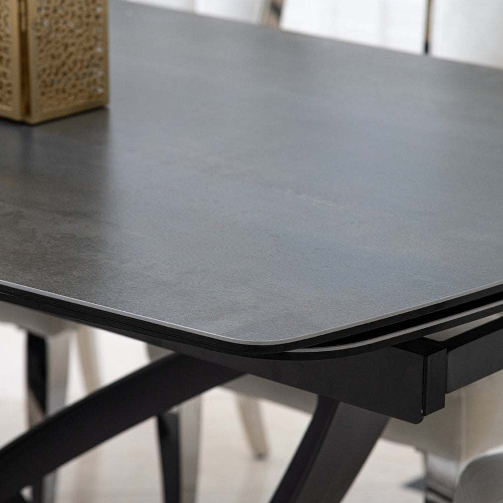 180cm Extending Dining Table With Dark Ceramic Top