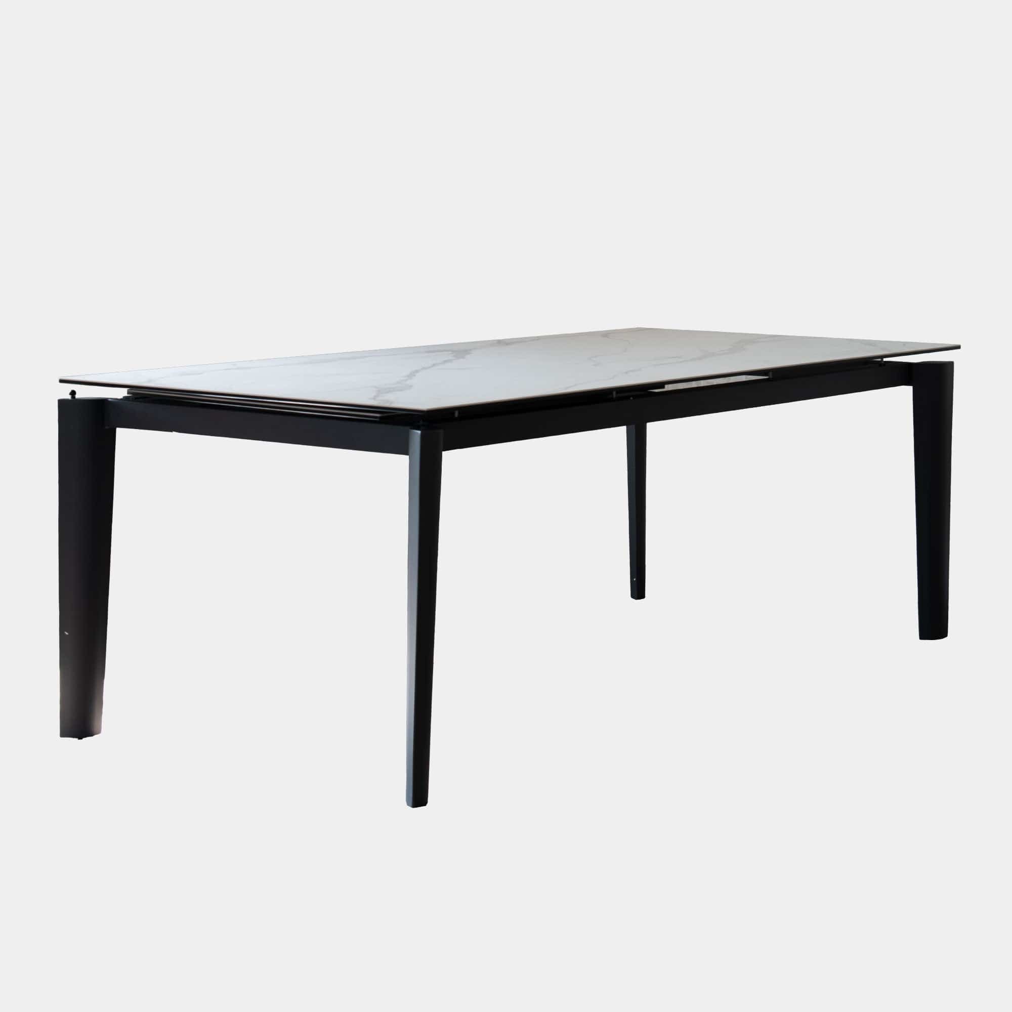 Omega - Extending Dining Table Matte White, 220cm