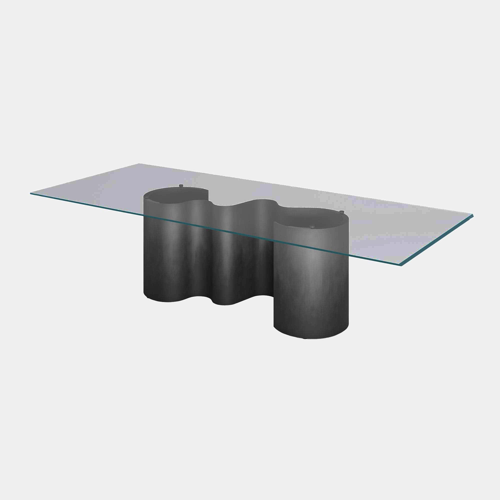 Cattelan Papel - Glass Table 240cm x 120cm Rect Clear Glass Table Oxy Base