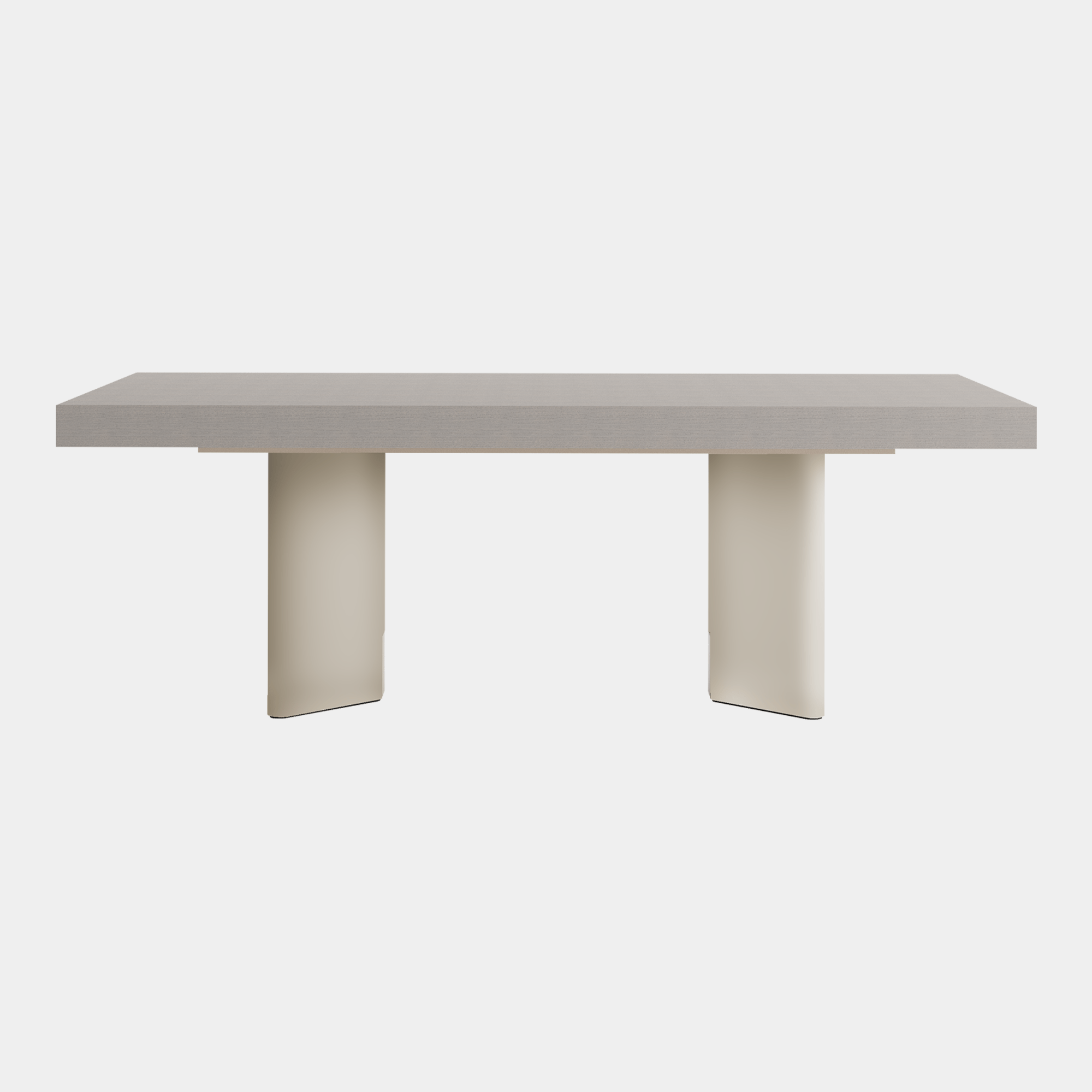 Porto - 220cm Rectangular Extending Dining Table With Oak Top/Matt Lacquer Base