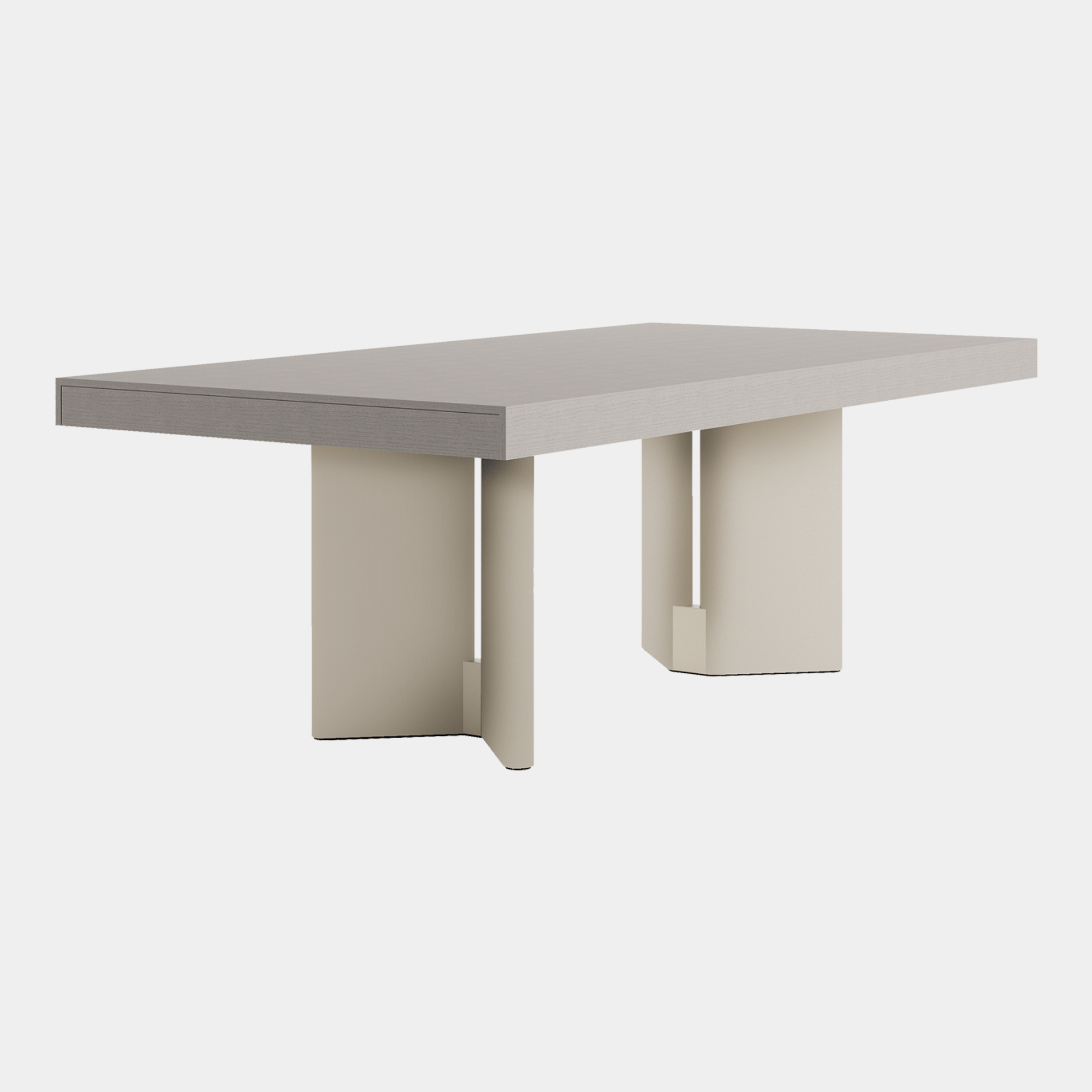 Porto - 220cm Rectangular Extending Dining Table With Oak Top/Matt Lacquer Base