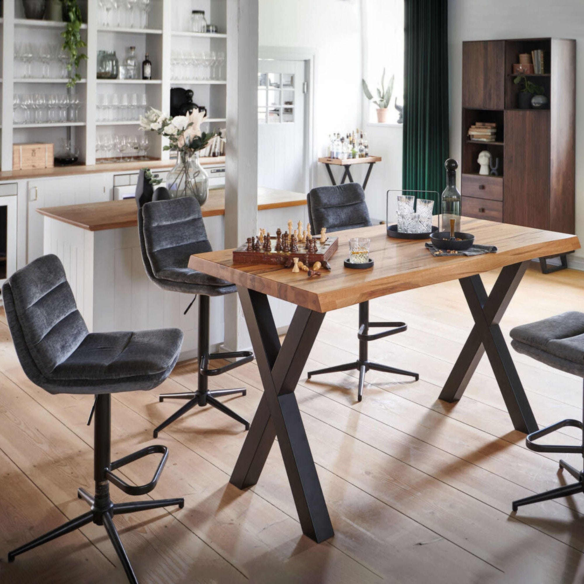 Counter Stool Table Straight Edge Leicester Leg 160 x 90 cm